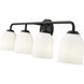 Norah 4 Light 32 inch Matte Black Vanity Light Wall Light